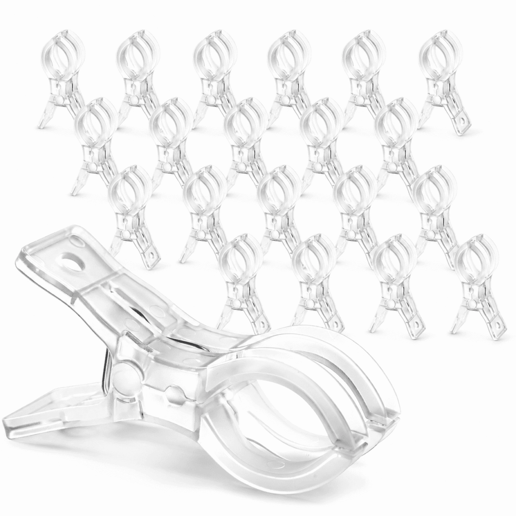 ATEAMIR 20-Pack Clear Spring Clamps, 3.5 in ABS Plastic Clips, 1.96 in Max Opening