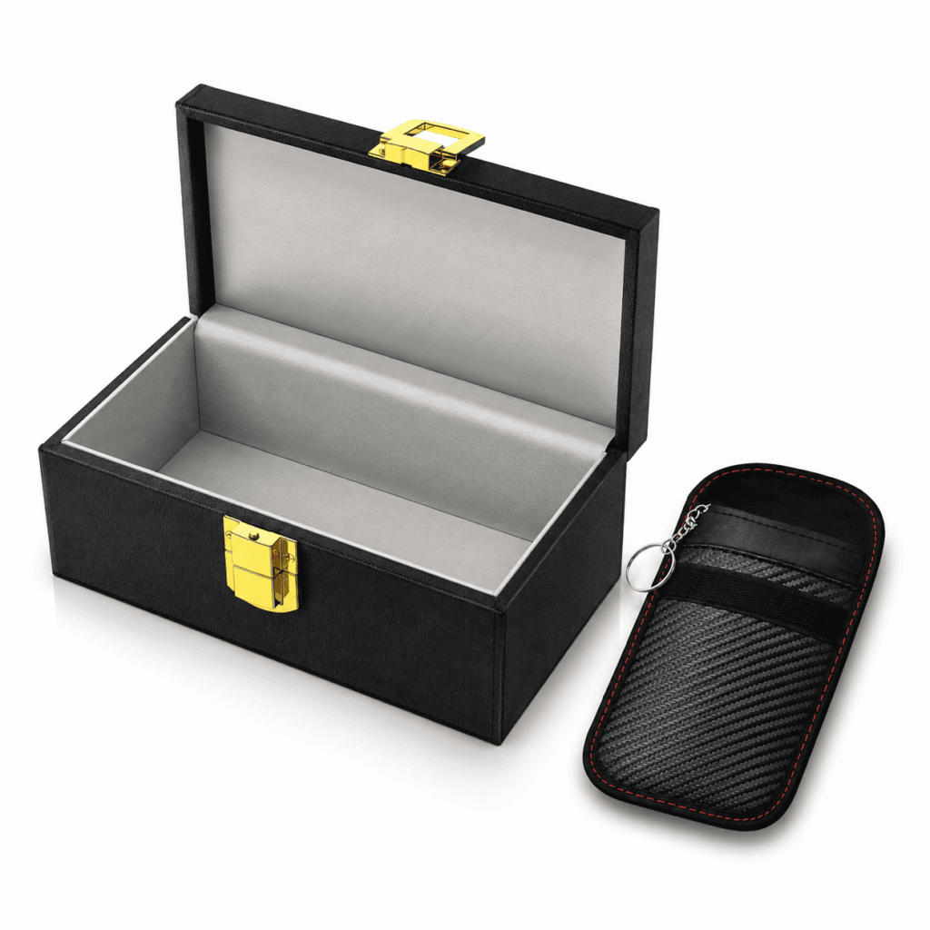 ATEAMIR Faraday Box for Car Keys with Signal Blocking Pouch, 6.3 x 4.7 x 4 in, Small