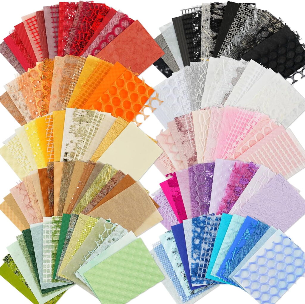 ATEAMIR 160-Sheet Scrapbook Paper Set, A7 Textured Mixed Media Paper for Journals and Crafts