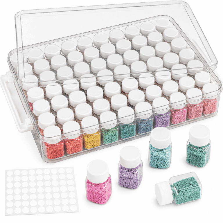 ATEAMIR 54-Slot Bead Organizer with Labels, Diamond Painting Storage Box with 54 Small Containers