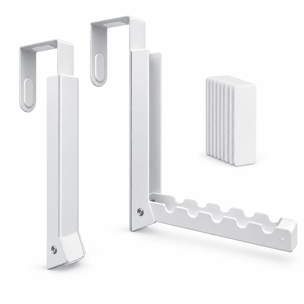 ATEAMIR 2-Pack Over the Door Clothes Drying Rack, Foldable 6-Slot Hanger, White