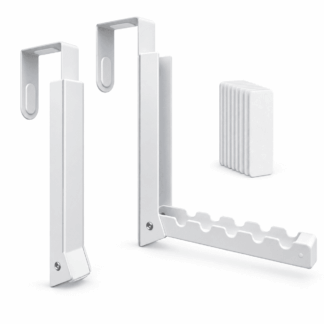 ATEAMIR 2-Pack Over the Door Clothes Drying Rack, Foldable 6-Slot Hanger, White