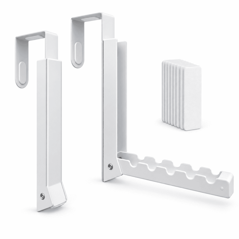 ATEAMIR 2-Pack Over the Door Clothes Drying Rack, Foldable 6-Slot Hanger, White