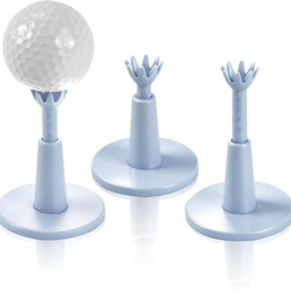 ATEAMIR 3 Pack Rotating Height Adjustable Golf Tees for Mats, 2.09-2.87 Inch Rubber Driving Range Tee for Simulator Practice, Unbreakable Octopus Holder with Height Markings
