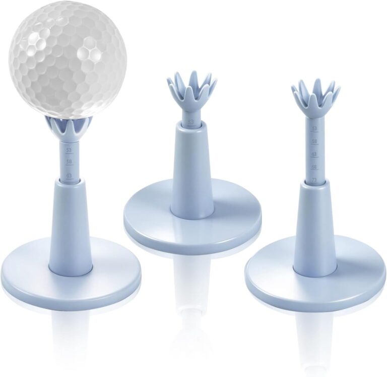 ATEAMIR 3 Pack Rotating Height Adjustable Golf Tees for Mats, 2.09-2.87 Inch Rubber Driving Range Tee for Simulator Practice, Unbreakable Octopus Holder with Height Markings