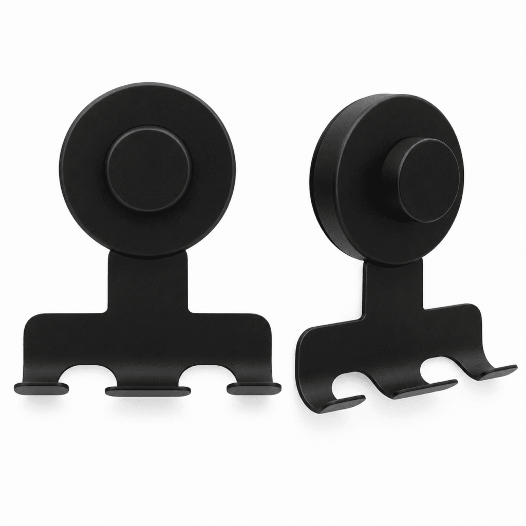 ATEAMIR Shower Razor Holder 2 Pack, Heavy Duty 7KG Suction Cup Razor Hook for Shower, No Drill Stainless Steel Wall Organizer for Razor Towel Loofah, Matte Black