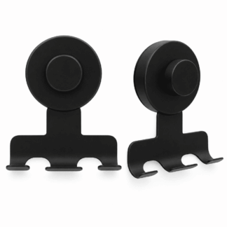 ATEAMIR Shower Razor Holder 2 Pack, Heavy Duty 7KG Suction Cup Razor Hook for Shower, No Drill Stainless Steel Wall Organizer for Razor Towel Loofah, Matte Black