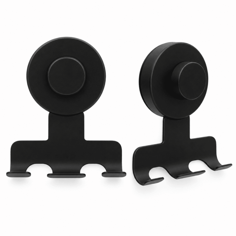 ATEAMIR Shower Razor Holder 2 Pack, Heavy Duty 7KG Suction Cup Razor Hook for Shower, No Drill Stainless Steel Wall Organizer for Razor Towel Loofah, Matte Black