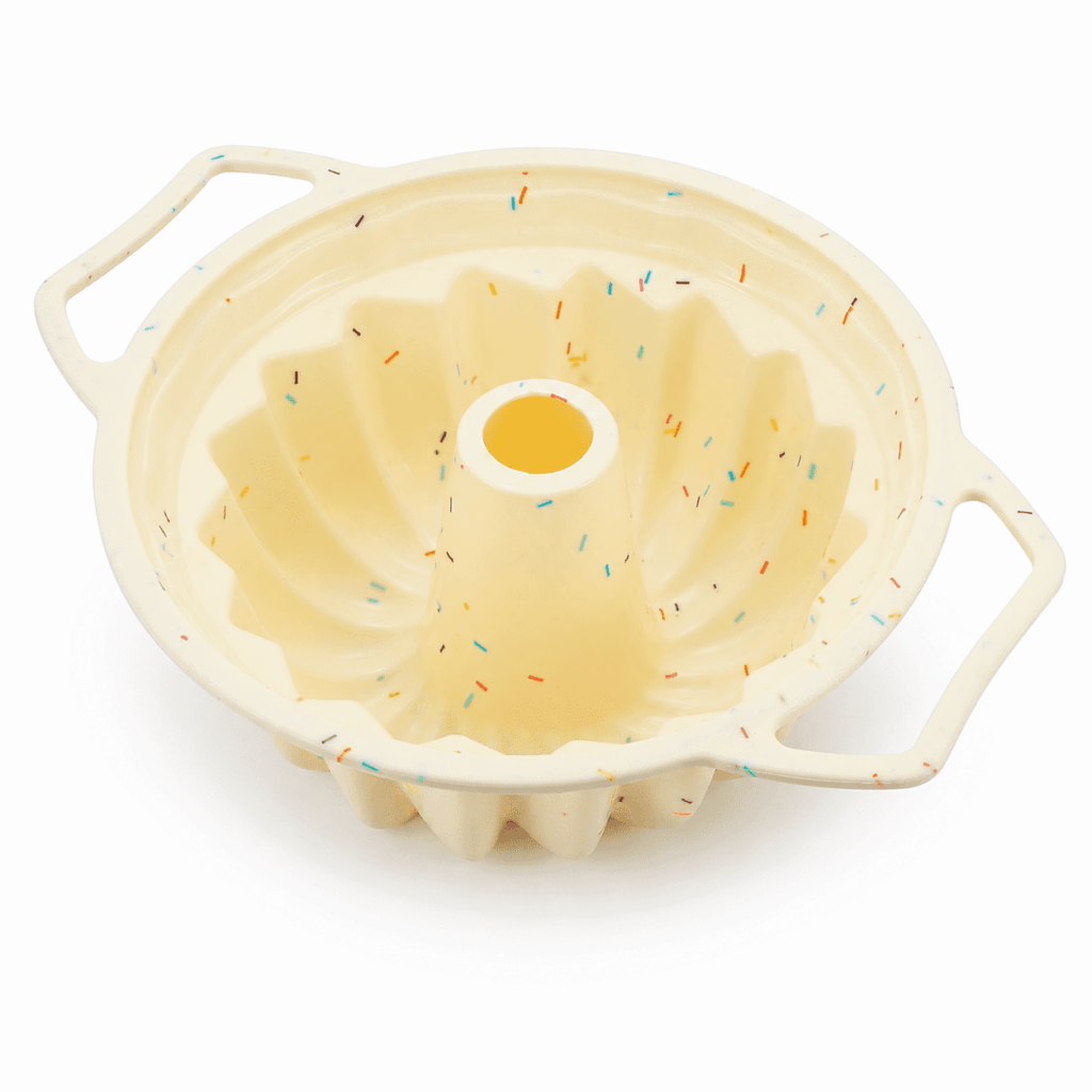 ATEAMIR 10.2 in Silicone Fluted Cake Pan with Metal Frame and Handles for Baking