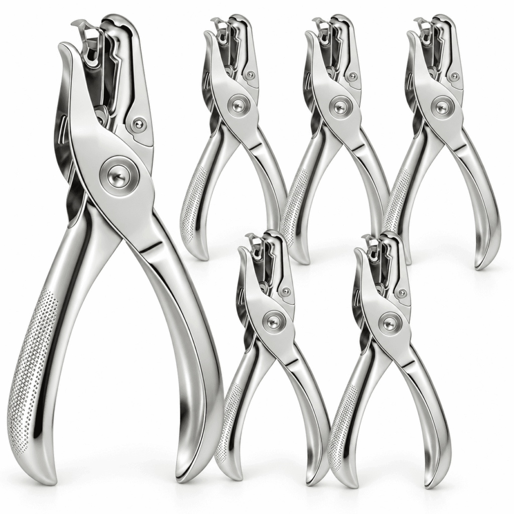ATEAMIR 6-Pack Single Hole Punch, 1/4 in Handheld Paper Punch with 8-Sheet Capacity