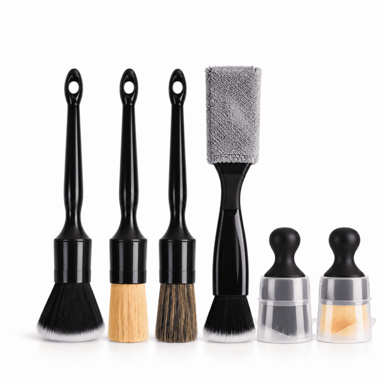 ATEAMIR 6-Piece Car Detailing Brush Set for Interior, Air Vents, Leather Seats and Wheels