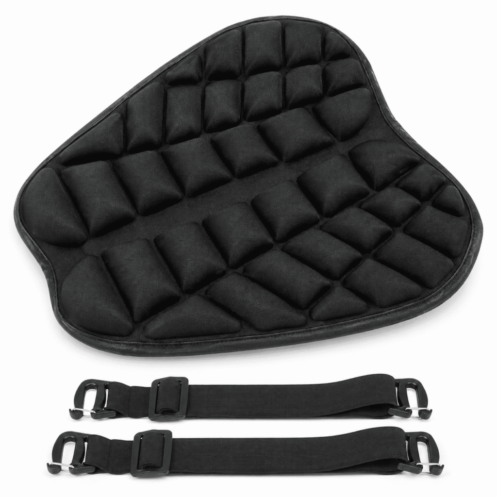 ATEAMIR Motorcycle Gel Seat Cushion, 13.8 x 15.8 in 3D Shock-Absorbing Seat Pad with Non-Slip Straps